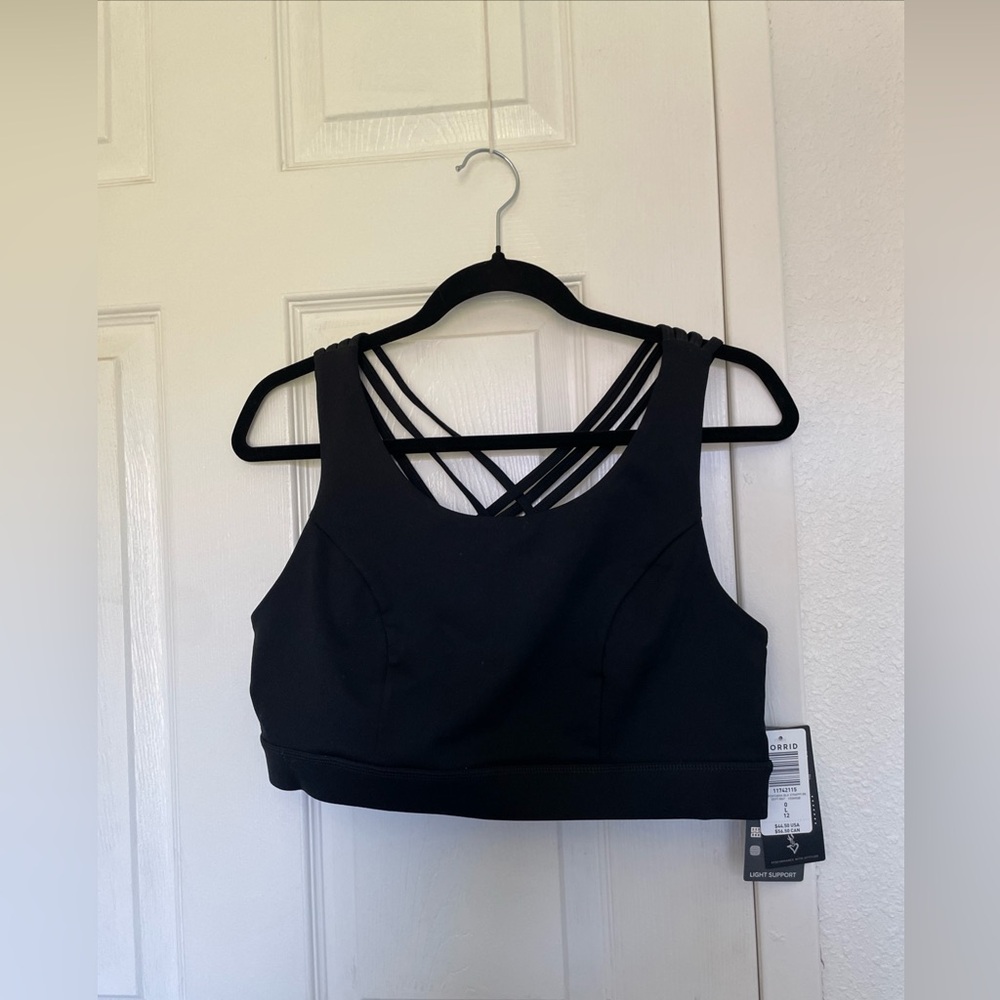 torrid Black Strappy Back Sports Bra